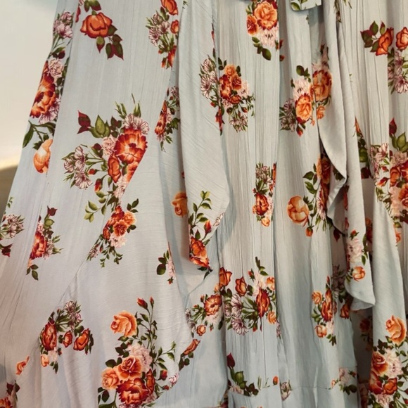 Angie Floral Wrap Flowy Pants with Tie - Picture 3 of 5